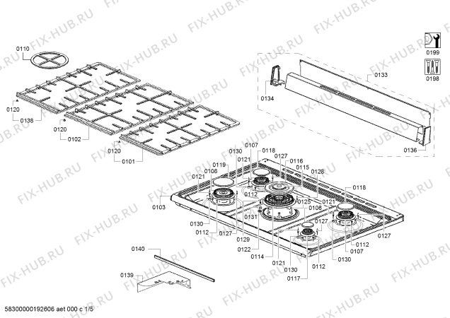 Схема №2 HSG738257M с изображением Винт для плиты (духовки) Bosch 00627382