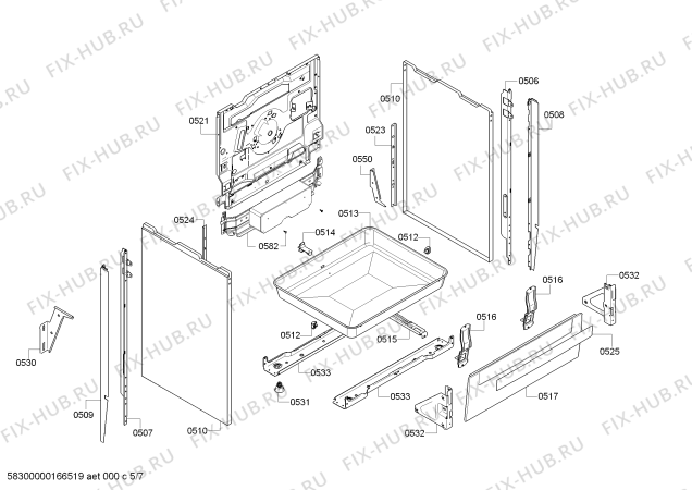 Взрыв-схема плиты (духовки) Bosch HCE748223 - Схема узла 05