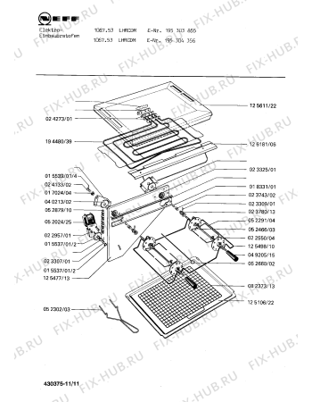 Взрыв-схема плиты (духовки) Neff 195303855 1067.53LHRCDM - Схема узла 11