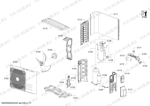 Схема №1 P3ZMA12908 12000 BTU Dıs unite с изображением Держатель для кондиционера Bosch 00776349