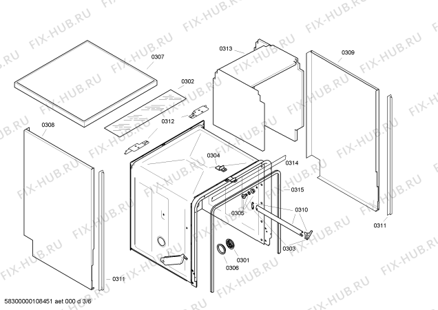 Взрыв-схема посудомоечной машины Bosch SGS33E02EU - Схема узла 03