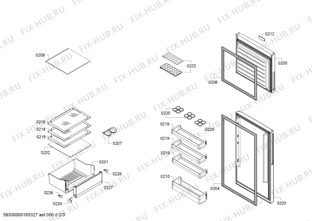 Схема №1 3FSW2416 с изображением Крышка для холодильной камеры Bosch 00656250