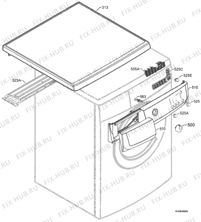 Взрыв-схема стиральной машины Zanussi ZWF5100 - Схема узла Command panel 037