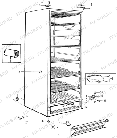 Взрыв-схема холодильника Elektro Helios FG320-2FF - Схема узла C10 Cabinet