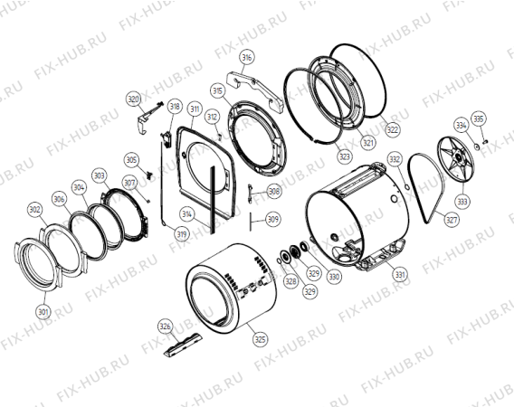 Взрыв-схема стиральной машины Gorenje W6461 US   -Titanium SS (900003307, WM50) - Схема узла 03