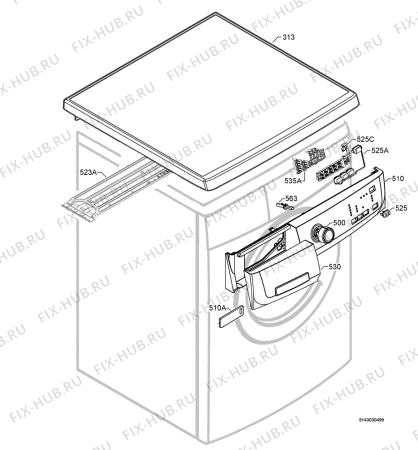 Взрыв-схема стиральной машины Electrolux EWF10080W - Схема узла Command panel 037