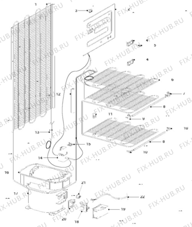 Взрыв-схема холодильника Electrolux ER2947B - Схема узла Cooling system 017