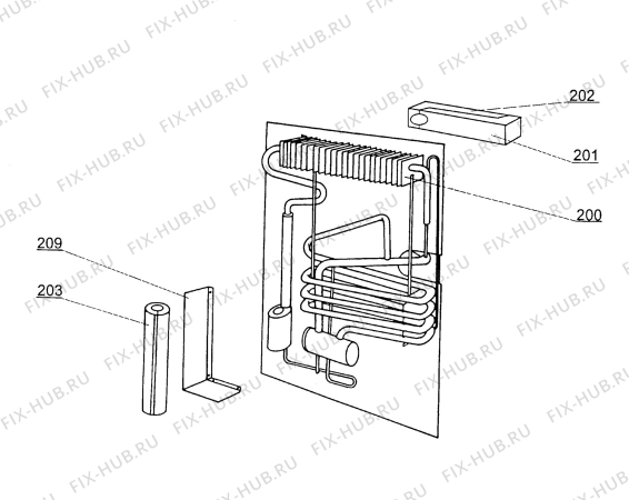 Взрыв-схема холодильника Electrolux Loisirs RH028 - Схема узла Cooling Appliance