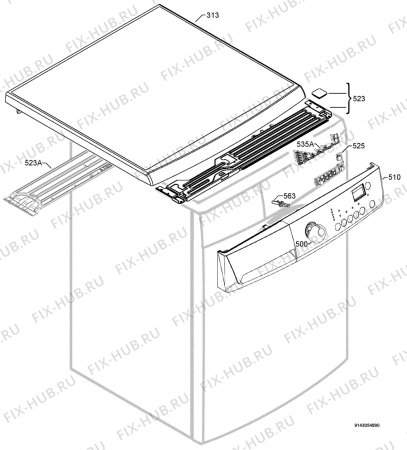 Взрыв-схема стиральной машины Zanussi ZWH7126X - Схема узла Command panel 037