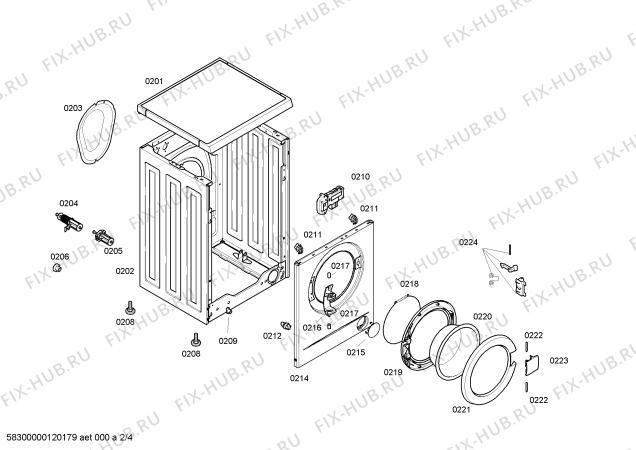 Схема №1 WAA2011GTR с изображением Люк для стиралки Bosch 00665990