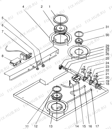 Взрыв-схема плиты (духовки) Indesit TL600GEA2 (F009494) - Схема узла