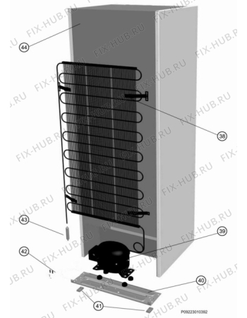 Взрыв-схема холодильника Faure FFU317WO1 - Схема узла Cooling system 017