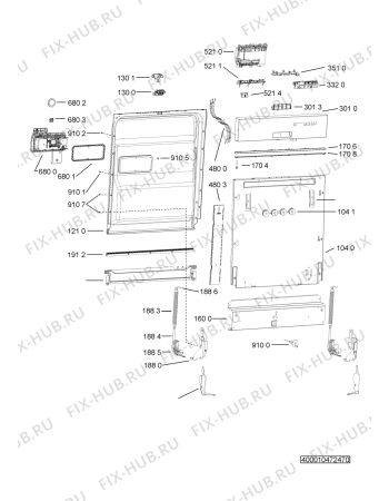 Схема №1 PDSI 5081/1 A+ W с изображением Модуль (плата) управления для посудомойки Whirlpool 481010457073