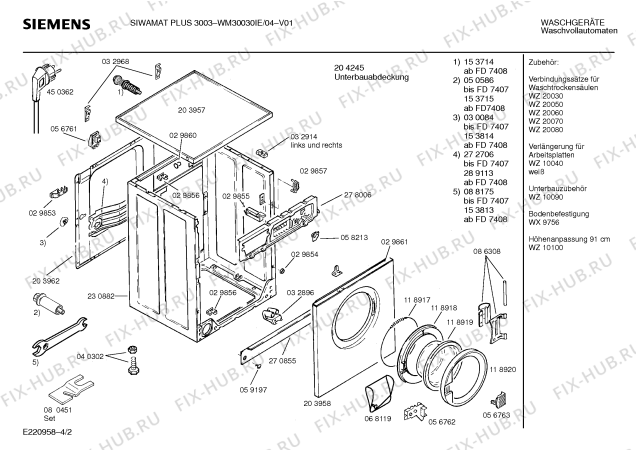 Схема №1 WM30030IE SIWAMAT PLUS 3003 с изображением Панель для стиралки Siemens 00288226