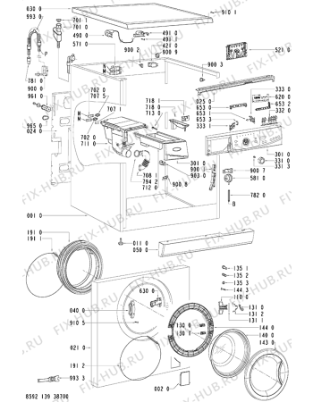 Схема №1 AWO/D 8107 с изображением Микромодуль для стиральной машины Whirlpool 481221470214