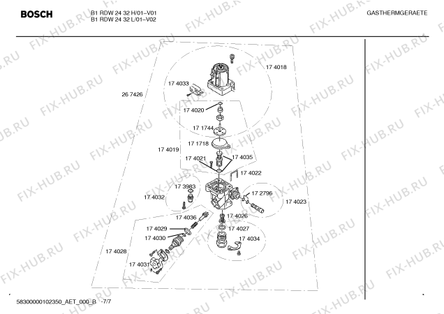 Схема №1 B1RDW2431H с изображением Юстировочный винт для бойлера Bosch 00173982