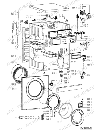 Схема №1 AWV 610/M с изображением Декоративная панель для стиралки Whirlpool 481245212382