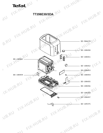 Схема №1 TT356152/3D с изображением Ручка для электротостера Seb SS-188269