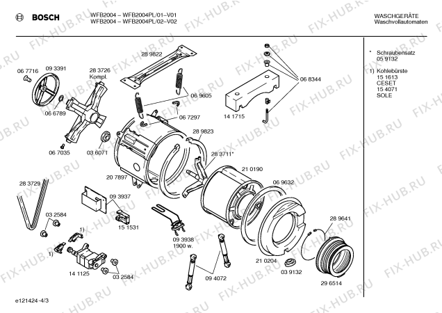 Взрыв-схема стиральной машины Bosch WFB2004PL WFB2004 - Схема узла 03