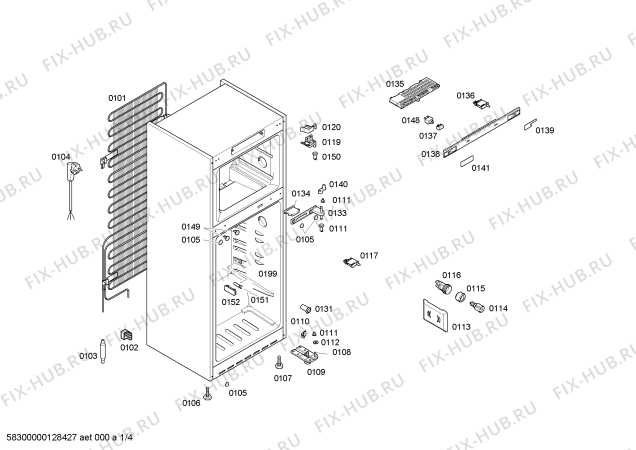 Схема №1 KDN40A60NE с изображением Дверь для холодильной камеры Bosch 00246044