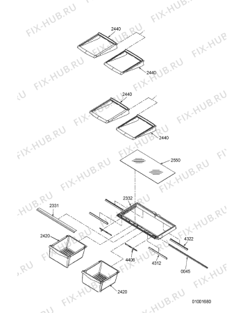 Схема №1 KRFC 9010/IN с изображением Фитинг для холодильника Whirlpool 481245938095