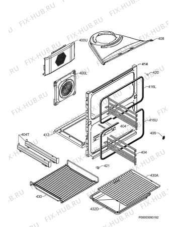 Взрыв-схема плиты (духовки) Electrolux EOU5720AOX - Схема узла Oven