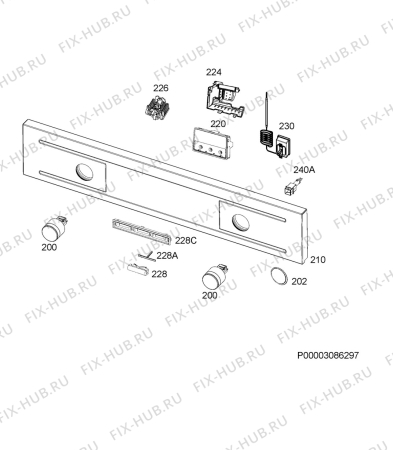 Взрыв-схема плиты (духовки) Aeg BE430442SW - Схема узла Command panel 037