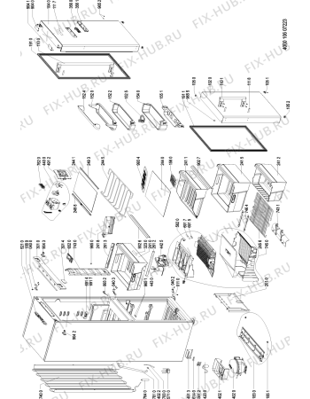 Схема №1 KGN 5492 A2+ FRESH P с изображением Часть корпуса для холодильника Whirlpool 481010592337