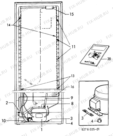 Взрыв-схема холодильника Privileg P3948 - Схема узла C10 Cold, users manual