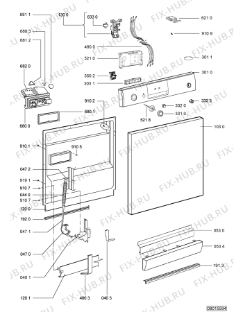 Схема №1 ADP 4730 с изображением Обшивка для посудомойки Whirlpool 481245373429