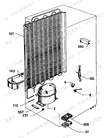 Взрыв-схема холодильника Zanussi ZPL9243 - Схема узла Cooling system 017