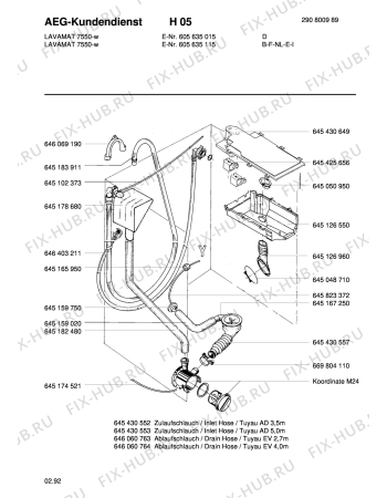 Взрыв-схема стиральной машины Aeg LAV7550 - Схема узла Hydraulic System 272