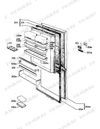Взрыв-схема холодильника Electrolux RBE250BF - Схема узла Refrigerator door