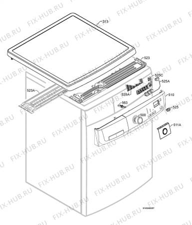 Взрыв-схема стиральной машины Electrolux EWF14283W - Схема узла Command panel 037