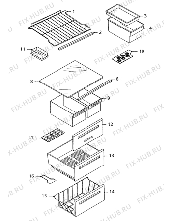 Взрыв-схема холодильника Zanussi ZF56/46GA - Схема узла Internal parts