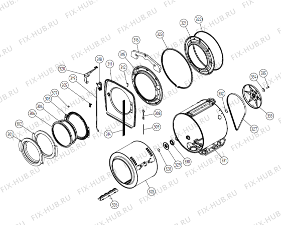 Взрыв-схема стиральной машины Gorenje FTL 360 SE   -White (900003147, WM25.3) - Схема узла 03