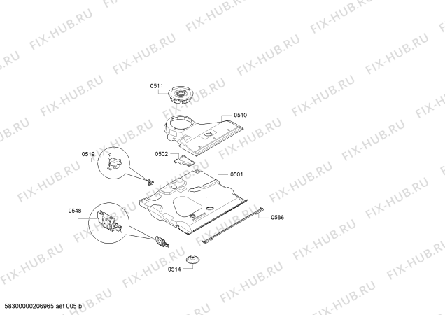 Схема №1 B6CCH7AN0 с изображением Регулировочный узел для духового шкафа Bosch 10005114