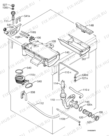 Взрыв-схема стиральной машины Husqvarna Electrolux QW14700 - Схема узла Hydraulic System 272