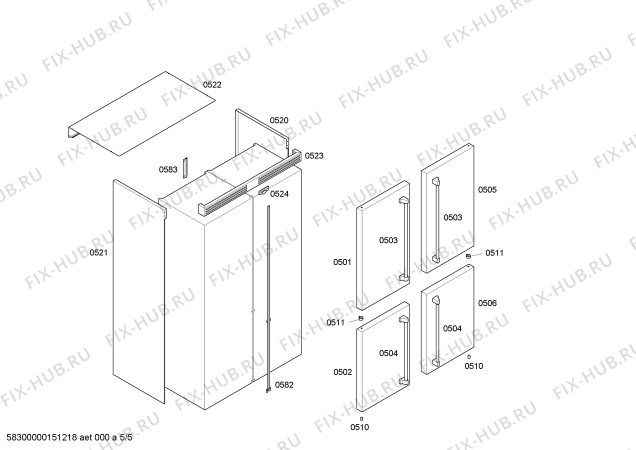 Схема №1 SOK162OS1N с изображением Панель для холодильной камеры Bosch 00673111