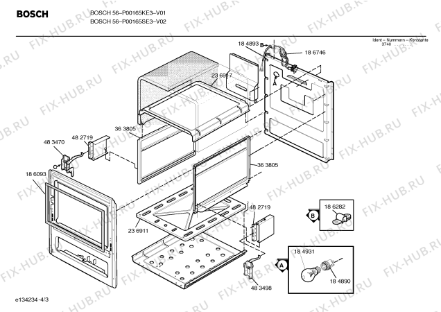 Схема №2 P00164KE3 с изображением Переключатель для плиты (духовки) Bosch 00188006