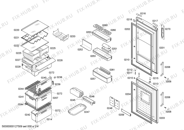 Схема №1 KGN34A90 с изображением Дверь для холодильника Bosch 00246081