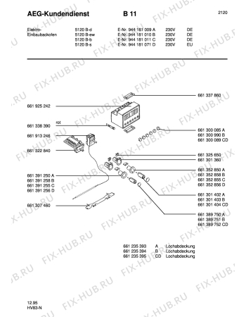 Взрыв-схема плиты (духовки) Aeg 5120B-B - Схема узла Section5