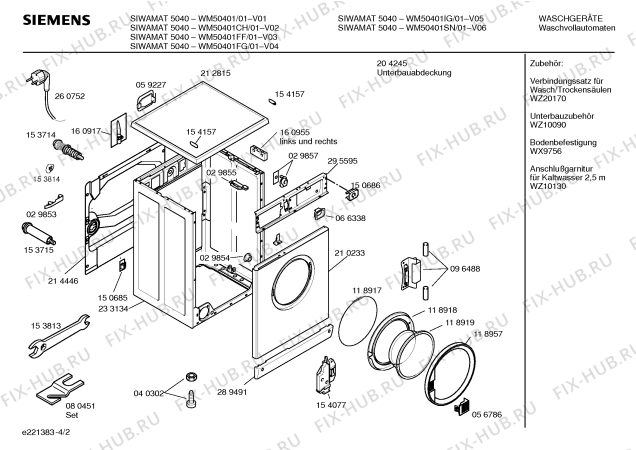 Схема №1 WM50401FG SIWAMAT 5040 с изображением Панель управления для стиралки Siemens 00353737