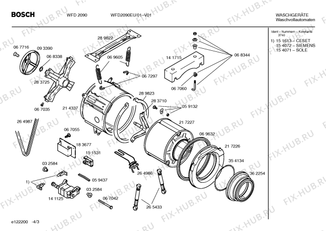 Взрыв-схема стиральной машины Bosch WFD2090EU BOSCH WFD 2090 - Схема узла 03
