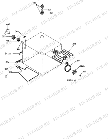 Взрыв-схема плиты (духовки) Electrolux EK6569 - Схема узла Functional parts