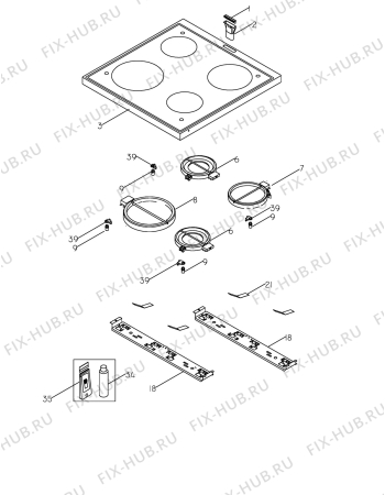 Взрыв-схема плиты (духовки) Aeg Electrolux 5010V-W - Схема узла Hob 271