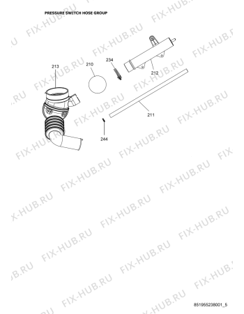 Схема №1 AWG 6103/B с изображением Вноска для стиральной машины Whirlpool 480111101342