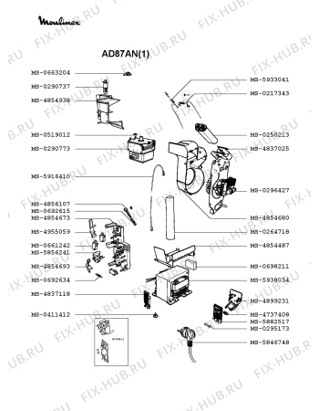 Взрыв-схема микроволновой печи Moulinex AD87AN(1) - Схема узла VP002346.7P3