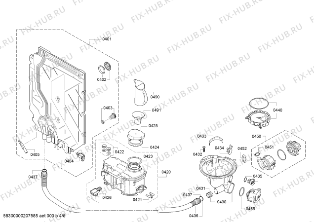 Взрыв-схема посудомоечной машины Viva VVD64N15EU - Схема узла 04