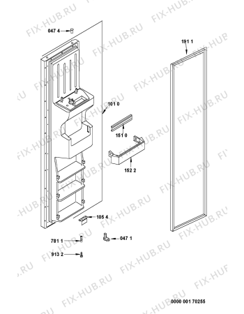 Схема №2 S27C FTT3XDF с изображением Дверца для холодильника Whirlpool 481241619912